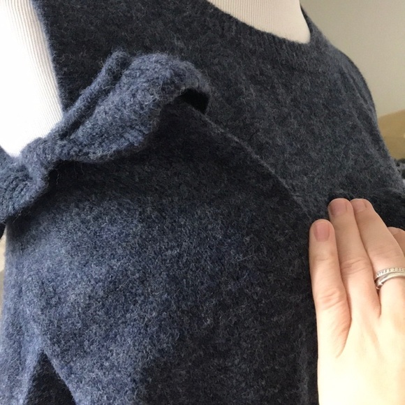 Ann Taylor LOFT Blue Cold Ruffle Shoulder Sweater Ruffle - Picture 5 of 5